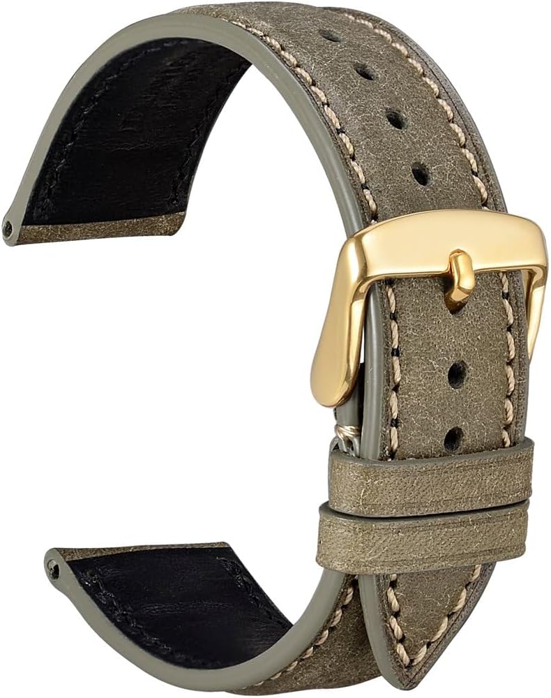 Leather Watch Strap 18mm 20mm 22mm Bracelet Replacement Watchband For Women Men Black Green Red