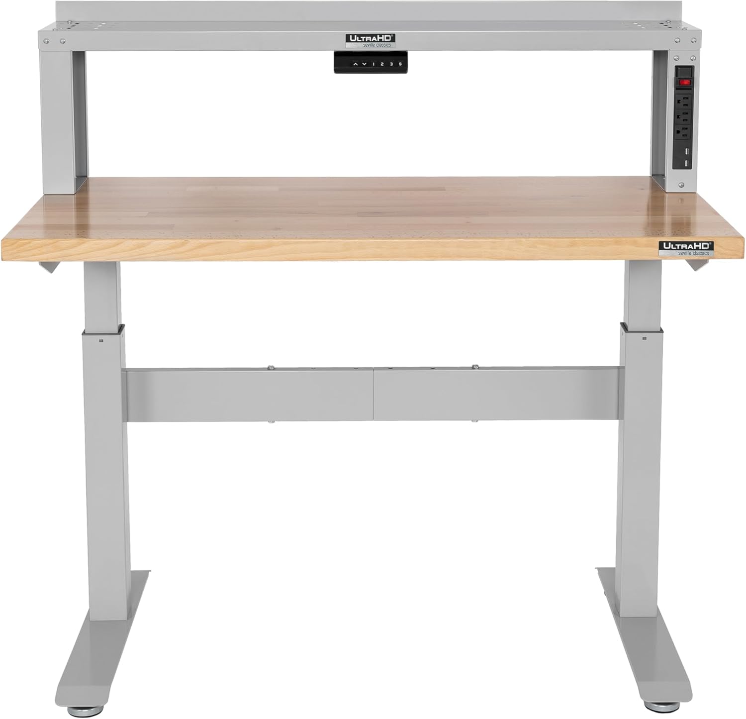 Seville Classics UltraHD Heavy Duty Commercial Electric Workbench for Garage, Warehouse, Workshop, 48" W x 24" D x 28" to 42" H