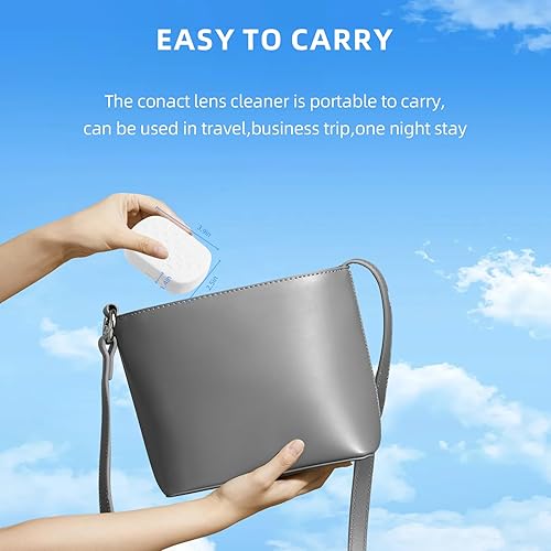 Miniatura 6 de Máquina limpiadora de lentes de contacto, estuche de limpieza de lentes de contacto suaves con luz nocturna, kit de limpieza automática de lentes de