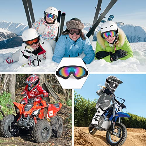 Image of Motorcycle Goggles 2 Pack with Neck Breathable Bandana Mask | ATV Dirt Bike Riding Racing, Wide Vision Windproof, UV400 Anti-Fog Scratch, for Adult Youth Kids