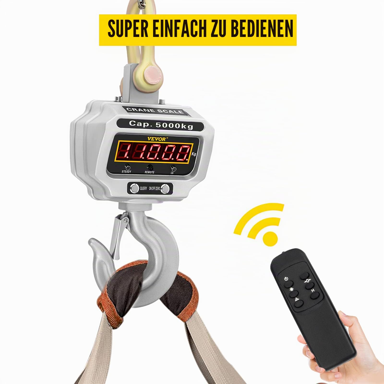 BananaB OCS-T-5T Kranwaage 5 t /5000kg Industriewaage Digital Hängewaage Crane Scale LCD Bildschirm Hanging Weighing Scale