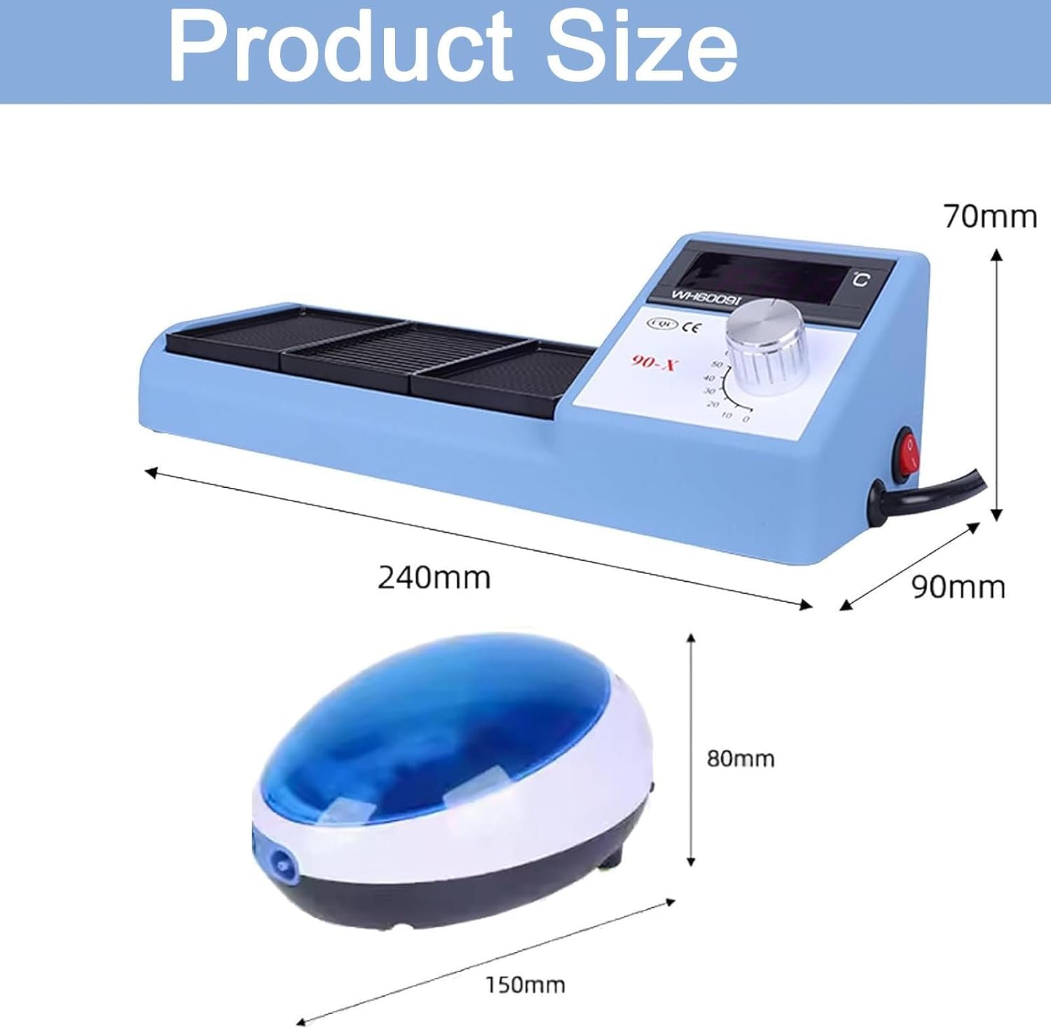 70W Wax Mounting Machine, Handheld Miniature Wax Mold Inlay, Maximum Temperature 90℃, with Suction Pen Needles/Inlay Plates,for Jewelry Repair Tool,Blue