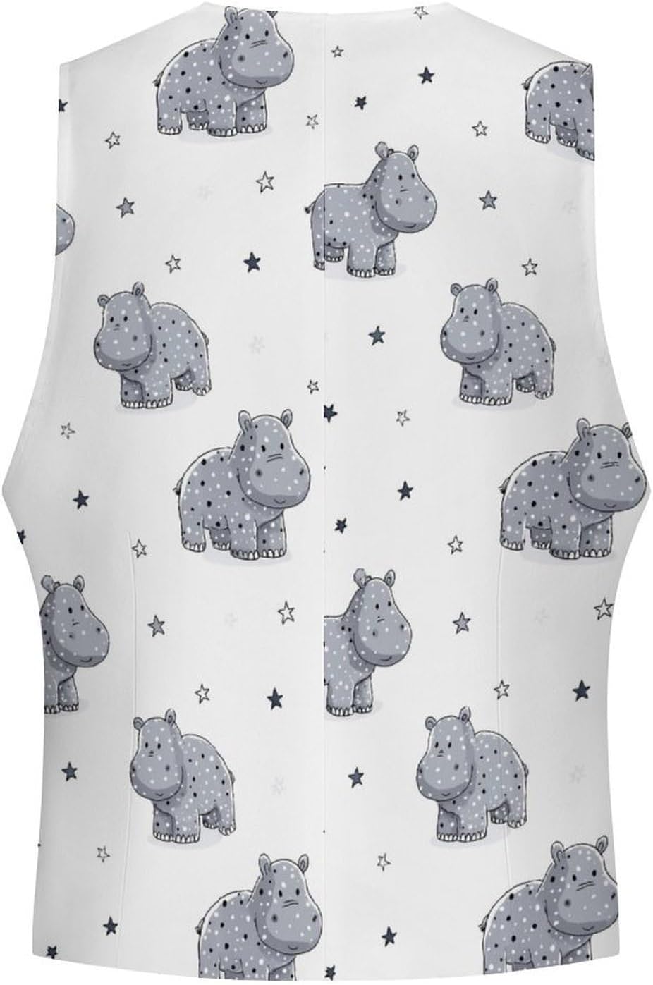 Hippo Print Men's Suit Vest Formal Vests Casual Dress Fit Waistcoat Casual Tuxedo for Business
