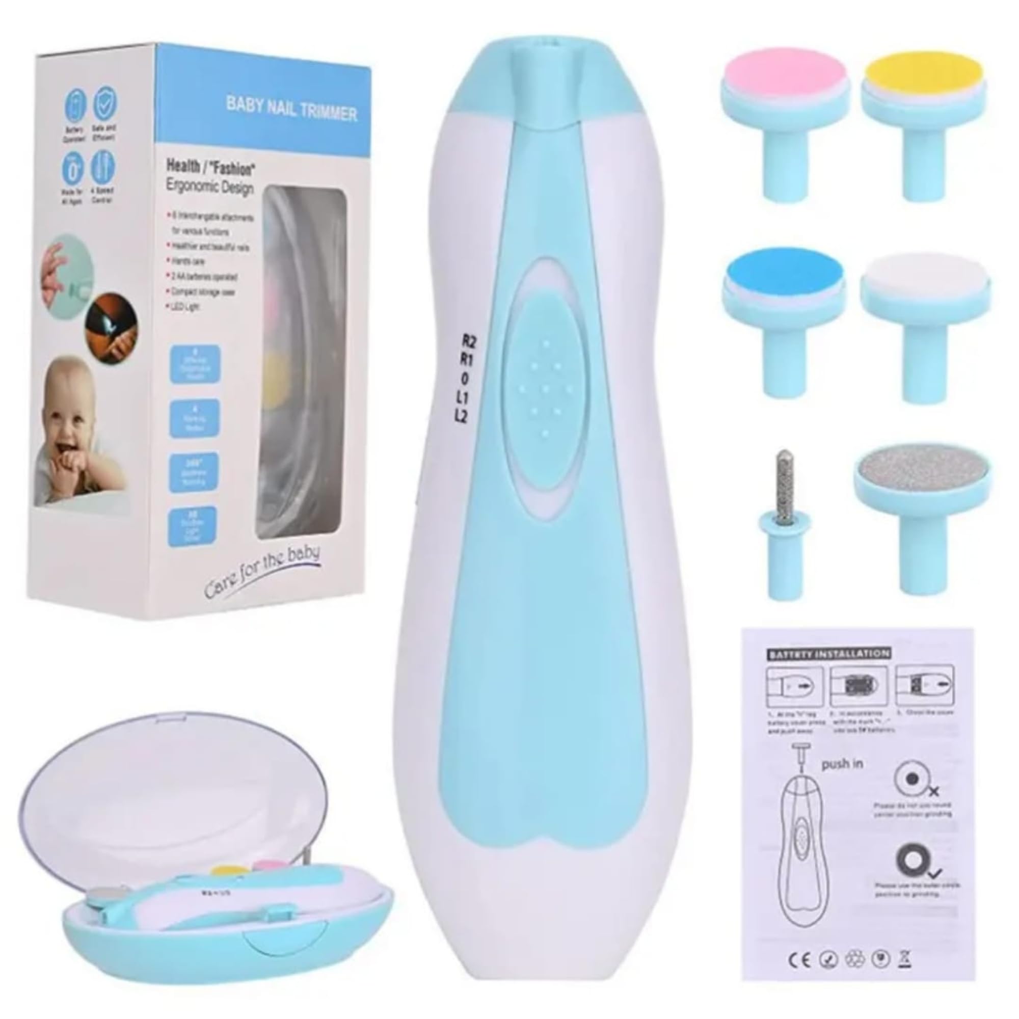 Trubliz Baby Nail Trimmer – Quiet Electric Nail File Kit for Newborns & Toddlers, Multi-Speed & LED Light, Safe & Gentle Nail Grinder for Babies & Kids-image-39