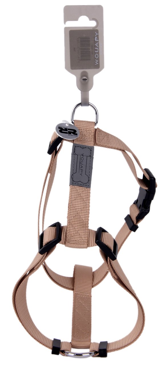 Wouapy Basic Line Harness for Dog 12 mm Width/Thorax of 32/45 cm, Beige Harness
