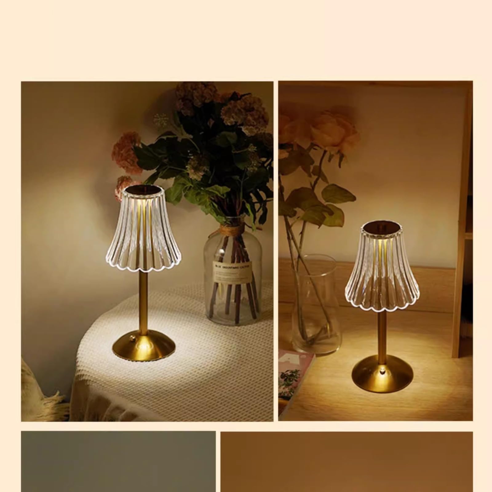 Lampki nocne Kryształowa lampa stołowa retro Lampka nocna Sypialnia Premium Sense Ładowana lampka Amerykańska dekoracyjna Możliwość ładowania i ściemniania Wystrój domu