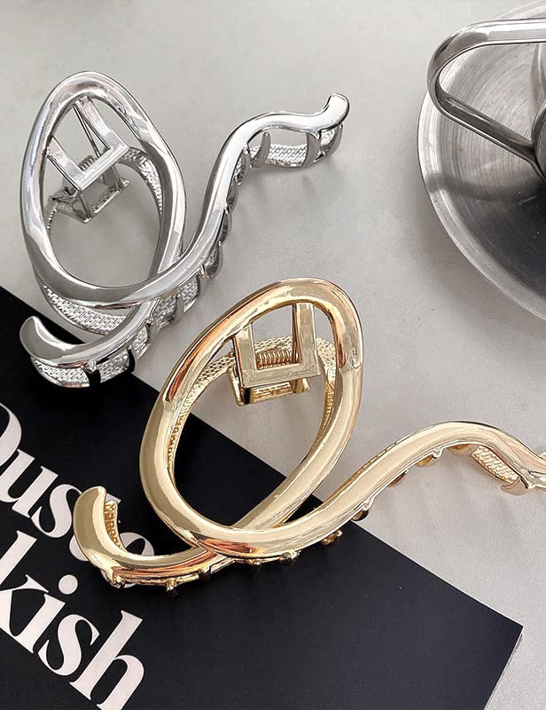 Miniatura 8 de Pinzas para el cabello para mujer, paquete de 4 pinzas grandes de metal de 4 pulgadas, pinzas de pelo perfectas para mujeres y más delgadas, peinado