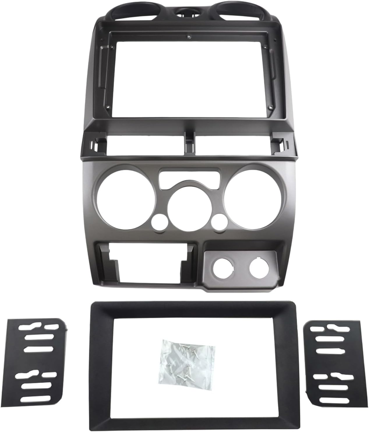 Double Din Dash Radio Trim Kit for Isuzu D-Max MU-7 Chevrolet Colorado Installation Bezel 9 Inches (2006-2012 Siliver)