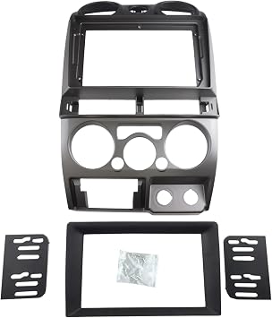 Double Din Dash Radio Trim Kit for Isuzu D-Max MU-7 Chevrolet Colorado Installation Bezel 9 Inches 2006-2012 Siliver