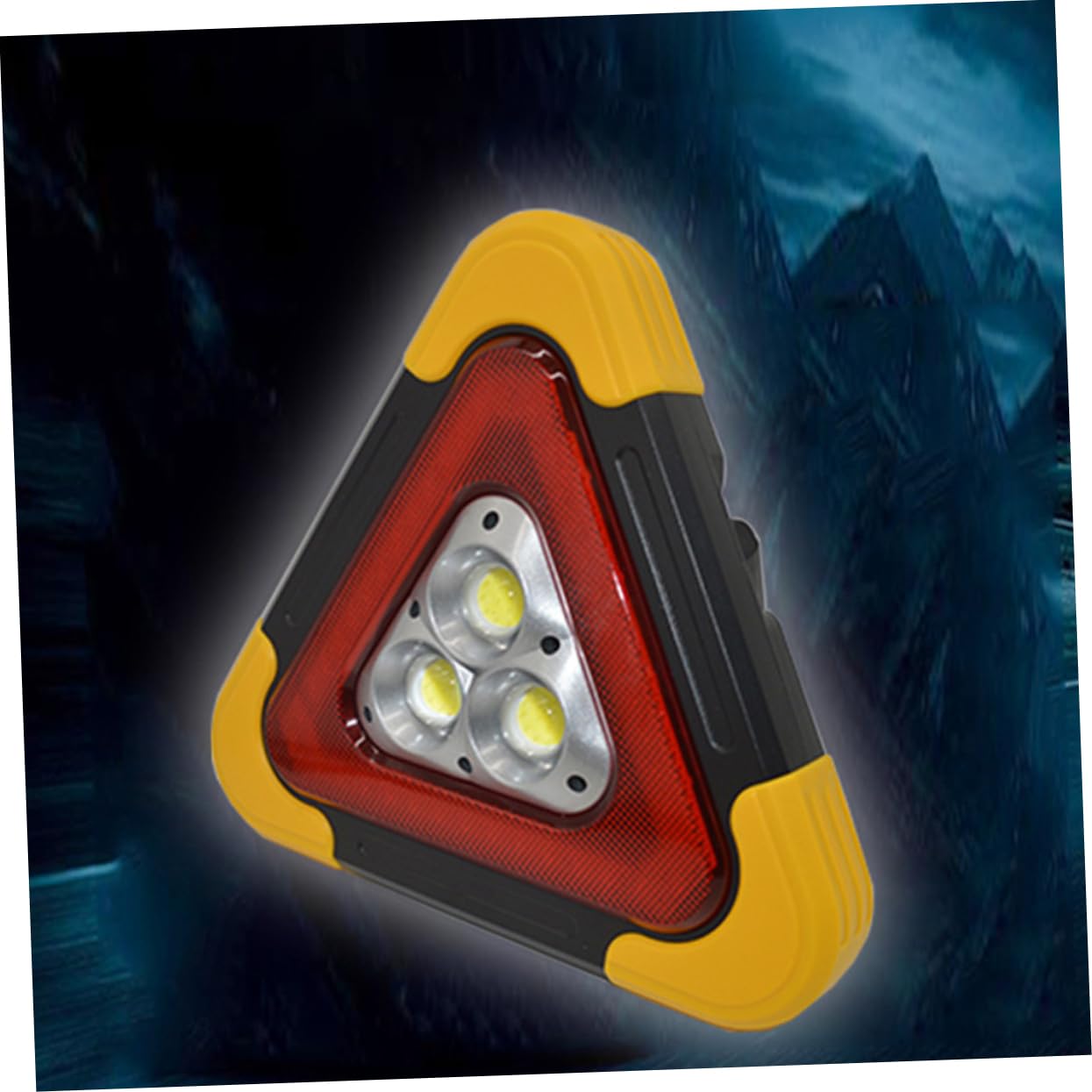 Triángulo de Advertencia para Coche Luces LED y Señal Reflectante | Diseño Triangular Estable, Abs Luz Led, Uso en Emergencia y Trabajo Vial