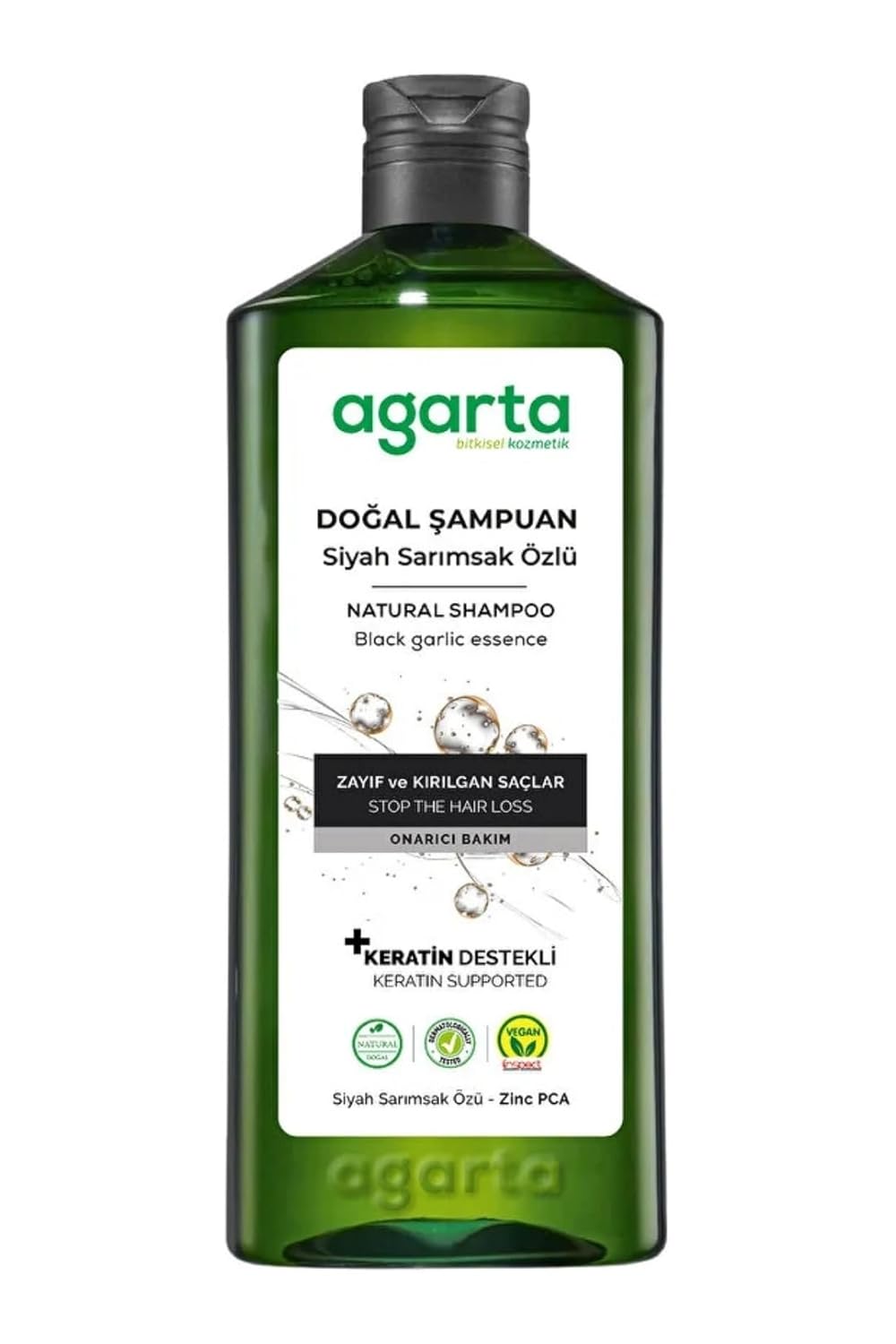 Black Garlic Shampoo – Botanical Hair Care Shampoo for Shine & Strength, Vegan Clean Formula – 14 fl oz