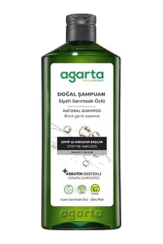 Agarta Black Garlic Shampoo Botanical Hair Care Shampoo for Shine & Strength, Vegan Clean Formula 14 fl oz