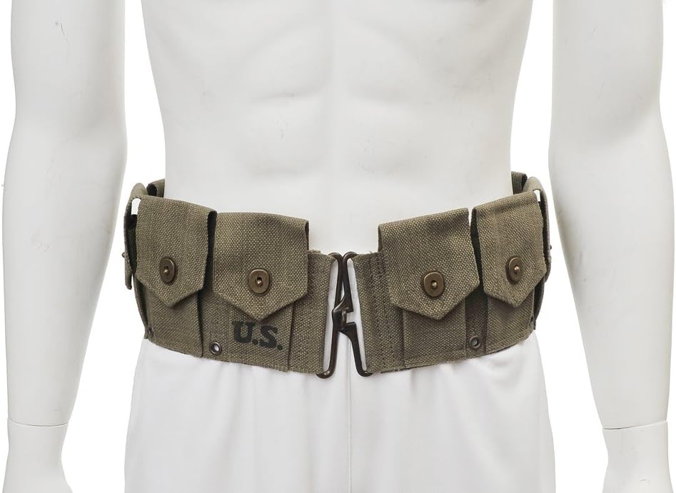 World War Supply US M1 Garand M1923 Cartridge Belt Dark OD Marked JT&L 1944 will fit up to 49" waist