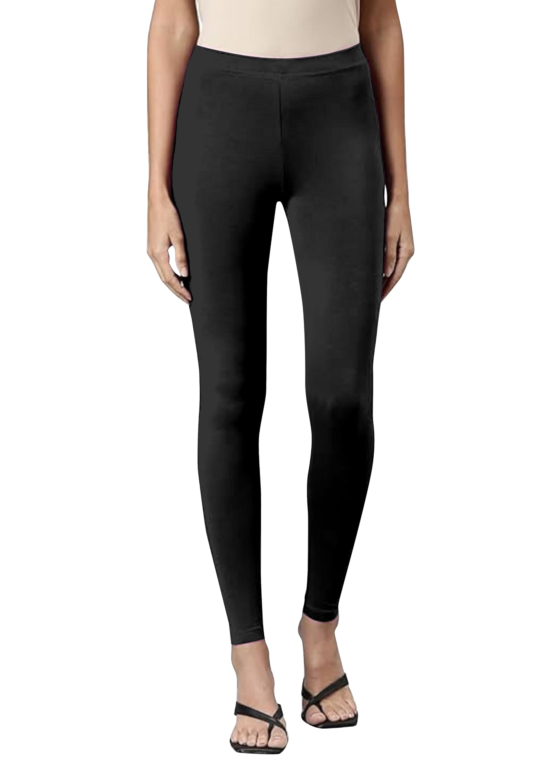 Dennis Lingo Women's Microfiber Elastane Stretch Soft Ankle Length Leggings with Ultrasoft Waistband in neutral