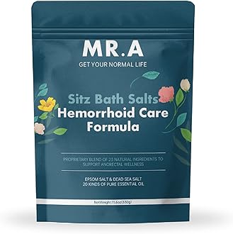 MR.A Sitz Bath for Hemorrhoids,Premium Grade 23 Ingredients, Advanced Hemorrhoid Treatment Formula Epsom Salt Dead Sea Salt Essential Oils, Sitz Bath Salts for Hemorrhoids Toilet Seat Bathtug 11.6 oz