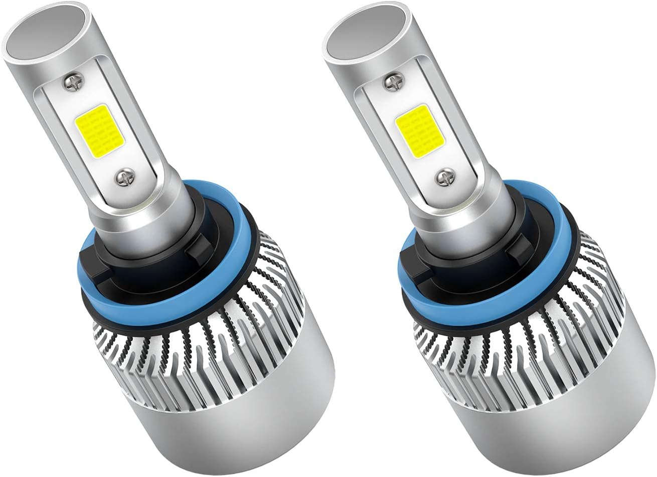 Crownova H8 H9 H11 LED Headlight Bulbs, S2 Series Flip COB Chips, 3600lm High Beam/Low Beam/Fog Light Replacement Bulb, 6500k Cool Daylight