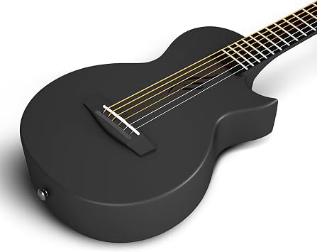 Enya Nova Go Mini Guitar – Black 1/4 Size Acoustic Guitar Carbon Fibre Travel Guitar for Adults Beginners Starter Set Children’s Musical Education for Easter Birthday Christmas Gift Travel Guitar for Adults Beginners Easter Birthday Christmas Gift