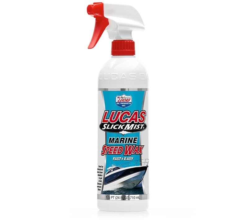 Lucas Oil Slick Mist Marine Speed Wax Cera em Spray para Polimento e Brilho de Barcos, Carros, Caminhões e Aviões, Frasco de 710 mL
