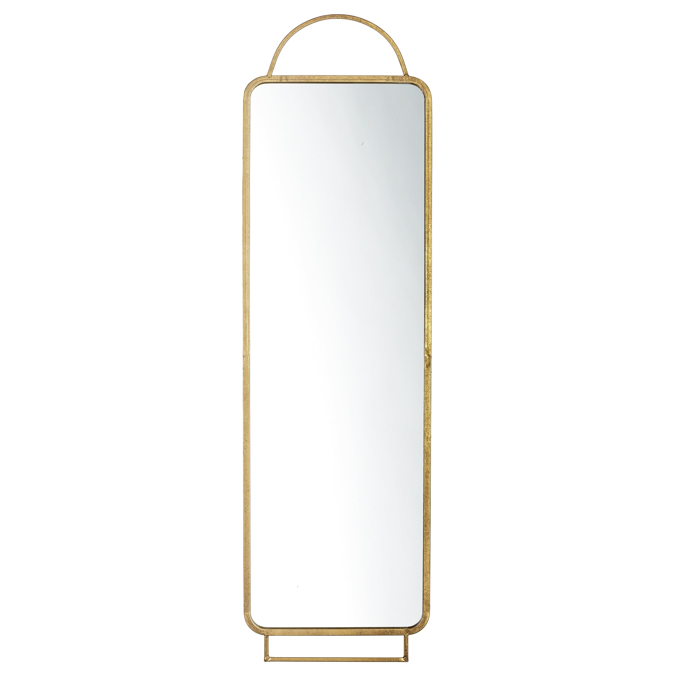 Baroni Home Miroir Mural Rectangulaire Décoratif avec Cadre en Métal Doré, Miroir de Salon et de Chambre à Coucher, Miroir à Suspendre, 36x2x123 cm