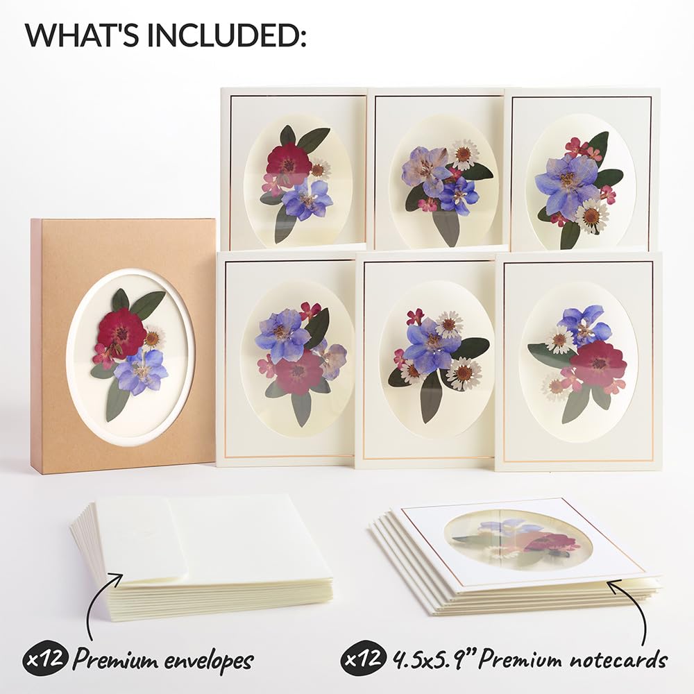 Lovepop Set mit 12 gepressten Blanko-Notizkarten für Sie und Ihn – 3D-Grußkarten für Jungen, Mädchen, Männer, Frauen – lebendige Wildblume – 11,4 x 15 cm Karte – Umschlag im Lieferumfang enthalten