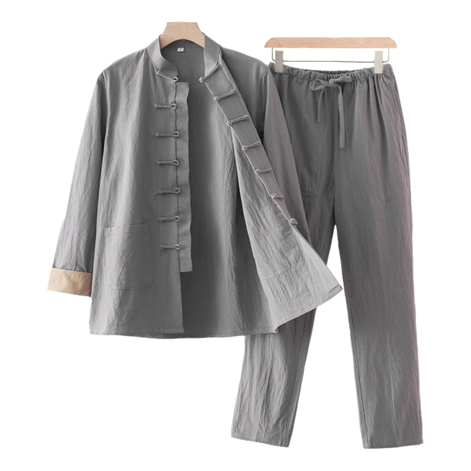 Hombres Chino Ropa Tang,Tradicional Chino Uniforme Está,Tang Traje Artes Marciales Kung Fu,FáCil De Usar,Adecuado para Personas Mayores Y Principiantes
