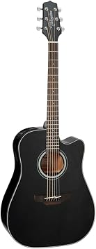 Takamine GD30CE-BLK Dreadnought Cutaway Acoustic-Electric Guitar, Black