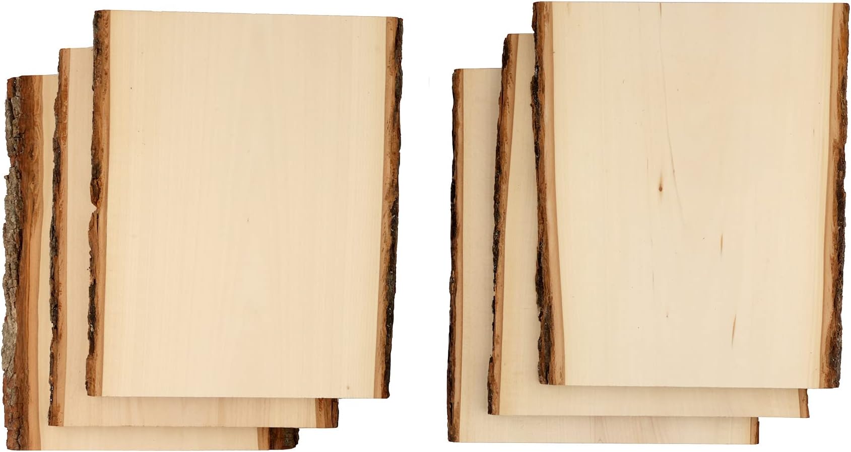 Walnut Hollow Basswood Country Plank for Wood Burning Home Décor and Rustic Weddings with Live Edge Bark for Woodburning , Brown , Medium (6 Pack) , 41800