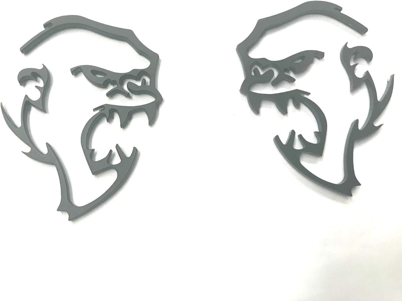 D-S2AM-MB Pair 2 Custom Hellcat Monkey Super Angry Demon Gorilla Fender Side Emblem Badges for Challenger Charger Gift (Matte Black)