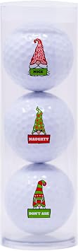 MYCUSTOMGOLFBALL for Golfers - 3 Golf Ball Sleeve with Holiday Designs