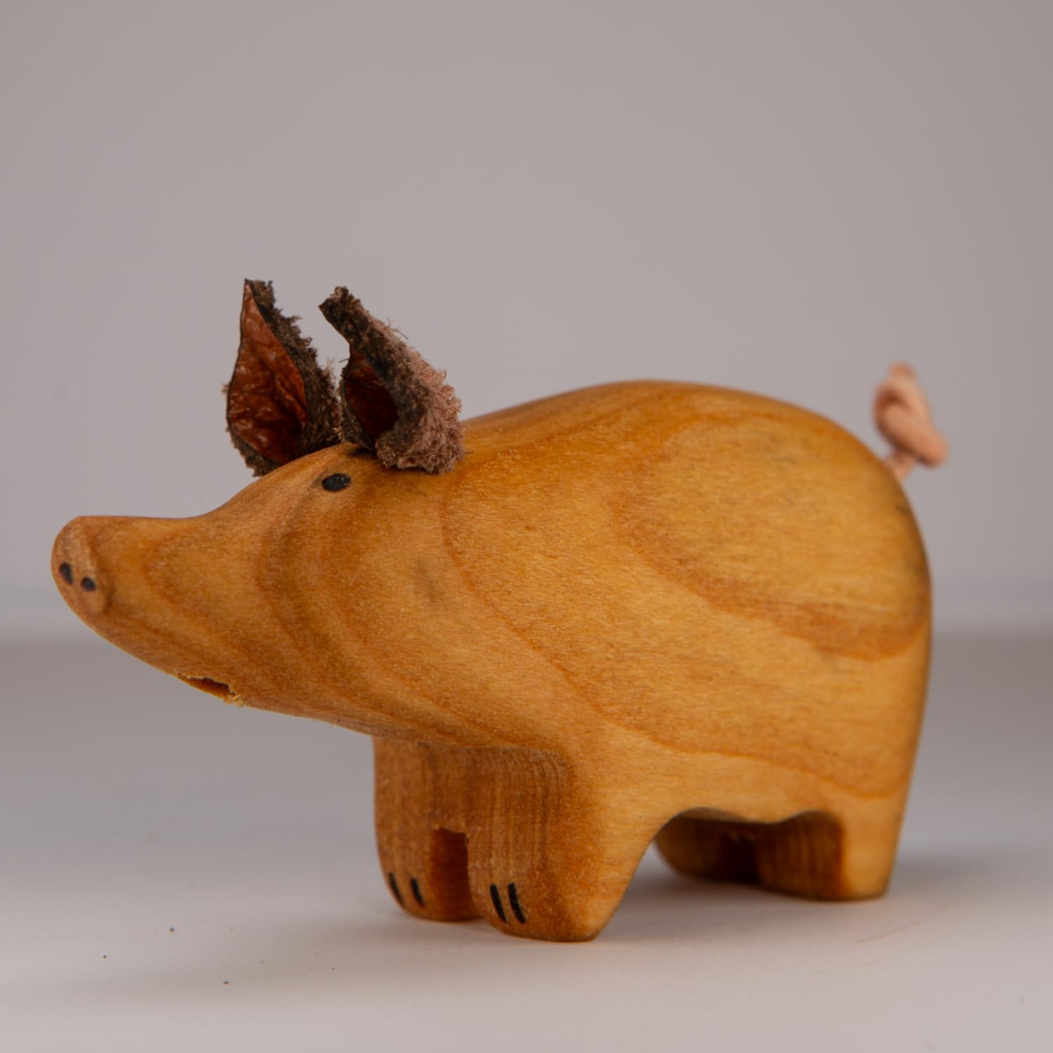 Small Foot 11156 Drückfigur Schwein Aus FSC-Holz – Lustiges Motorik-Spielzeug, Mitgebsel Für Kinder