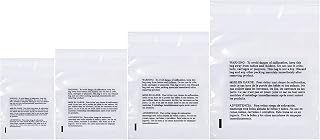 Suffocation-warning poly bags, 400-count combo (6x9, 8x10, 9x12, 11x14), self-seal