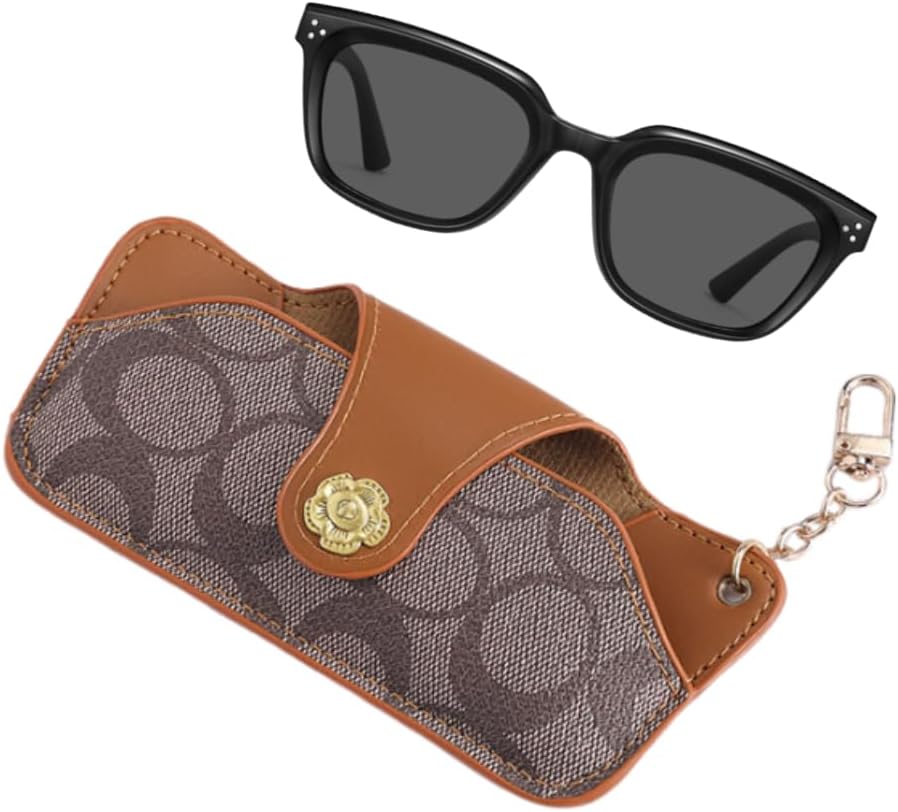 [KALOLINNA] 眼鏡ケース メガネケース メガネ収納 眼鏡 サングラス収納 携帯用 軽量 PUレザー おしゃれ 高級 男女兼用 革風