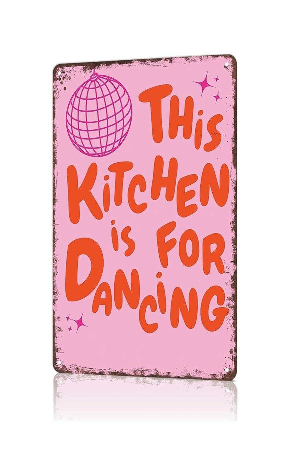 AUOQKQUT Vintage This Kitchen Is For Dancing Tin Sign Whimsical Boogie Metal Wall-Art Cheerful Soul Food Feel Decor For Farmhouse Kitchen Breakfast Nook 8 X 12 inch