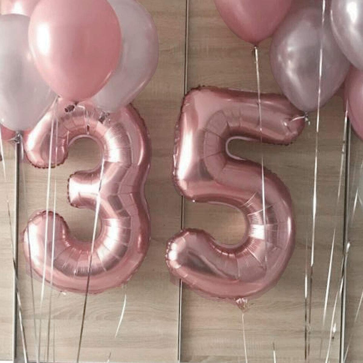 Palloncino 1° Compleanno Numero 1 Gigante Rosa Oro, Palloncino XXL di 100 cm. Decorazione Compleanno Bimba. Ad Aria o ad Elio.