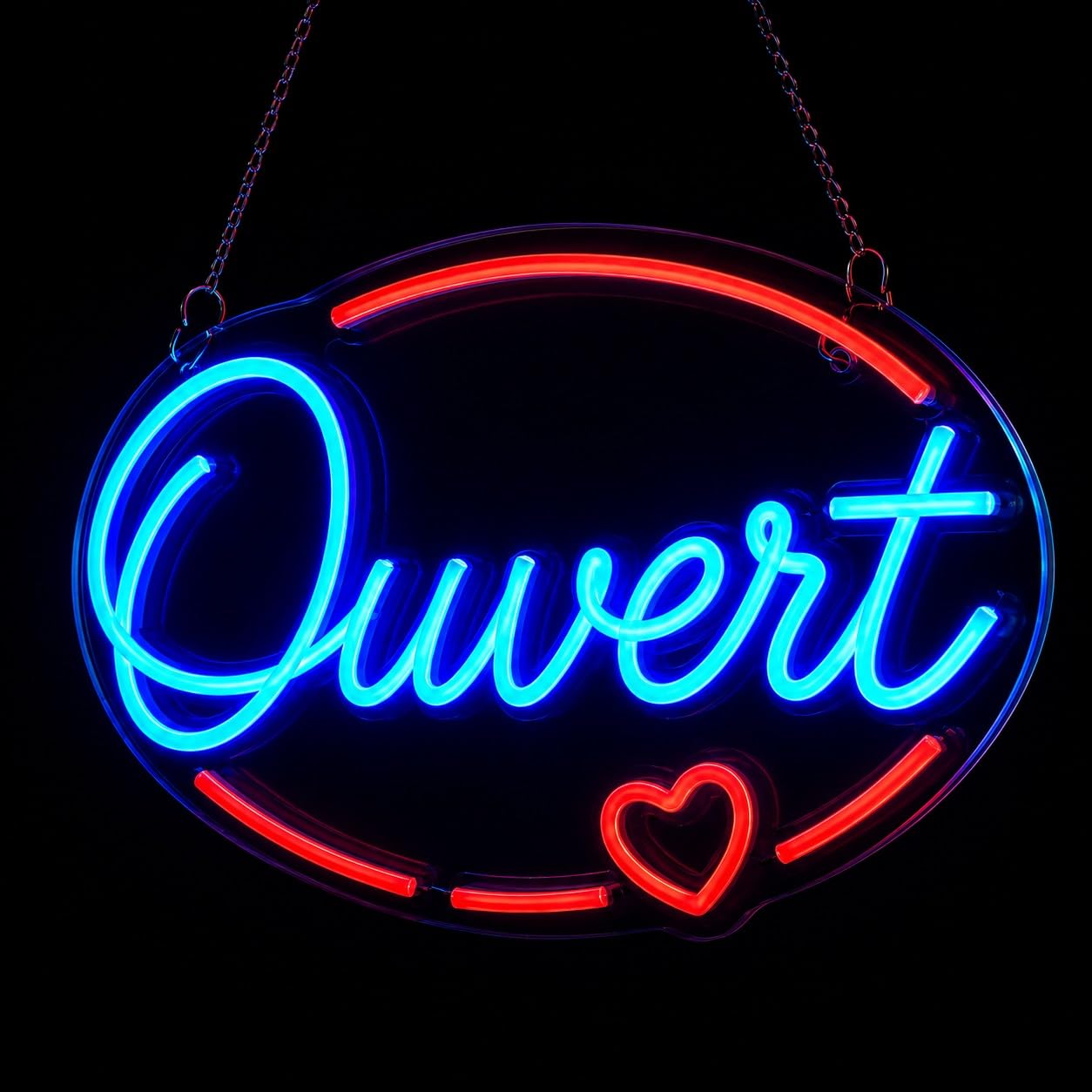 Signs Lamp French "Ouvert" Open Neon Sign LED Light