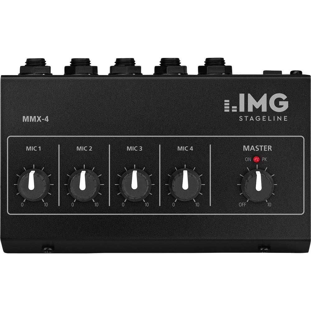 MONACOR MMX 4 in miniatura del microfono Miscelatore NERO