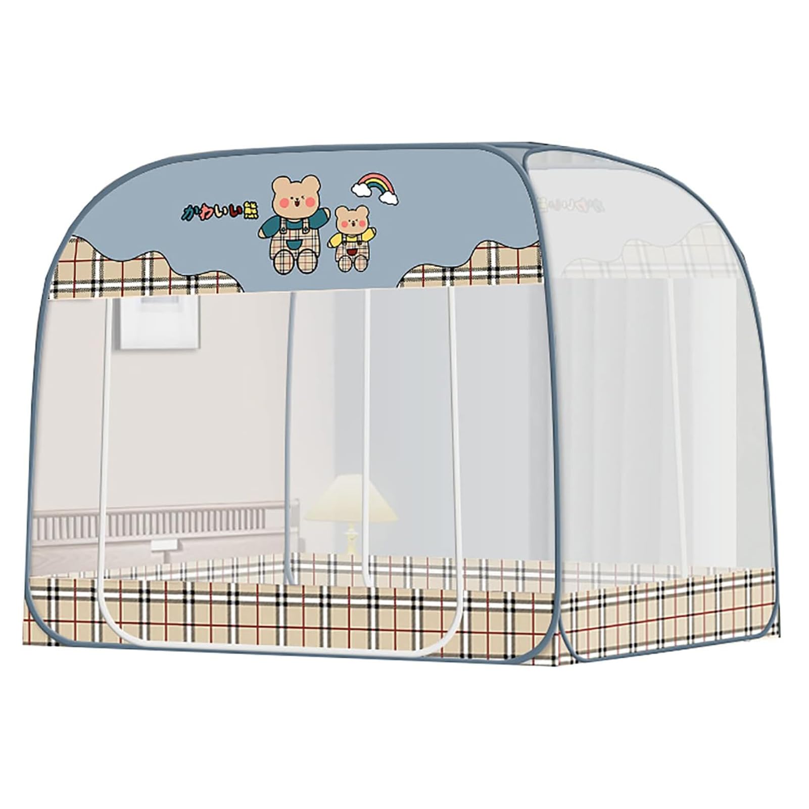 Zanzariera Pop-Up Zanzariera, Zanzariera da Campeggio Tenda Pieghevole con Zanzariera da Viaggio, Adatta per Letto/Divano/Esterno per Adulti/Blue/100 * 56 * 60Cm