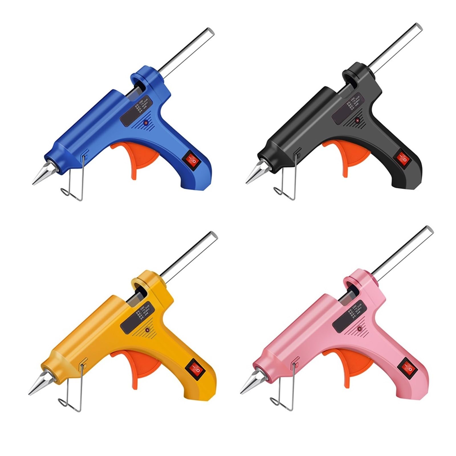 Mini pistola for colla a caldo 40W for silicone ad alta temperatura, progetti fai da te, riparazioni, creazione artistica, con 1-50 pezzi di stick 7 mm(Pink,50pcs sticks)
