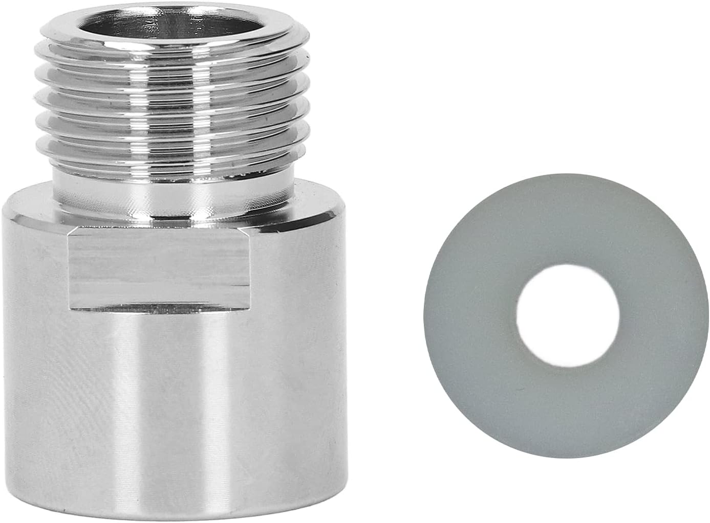 Soda Cylinder Adapter, CO2 Female Thread TR21-4 to Male Thread CGA320 Conversion Kit, Stainless Steel Metal Adapter for Soda Machines, Sparkling Water Machine Parts Accessories w