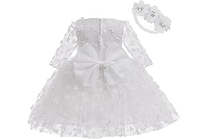 Adorable Baby Girl Baptism Dress with Matching Headband