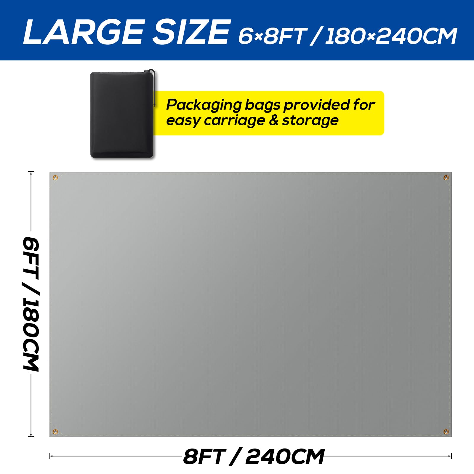 PAWBOSE Mantas ignífugas de vidrio con silicona, 180x240 cm. Protección para soldadura y corte, con bolsa. Uso interior y exterior.