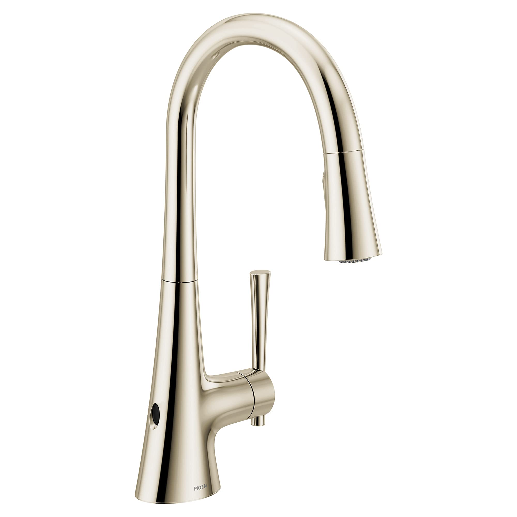 Moen9126EWNL Kurv Collection Motionsense Wave Sensor Touchless One Handle High Arc Pulldown Modern Kitchen Faucet Featuring Power Clean, Polished Nickel