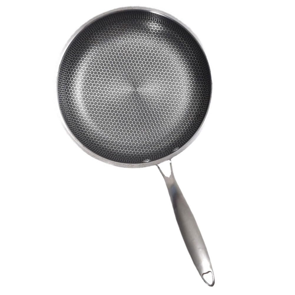 BESPORTBLE Padella Fondo Piatto Acciaio Inossidabile in Uova e Rivestimento Antiaderente una Distribuzione Uniforme del Calore Cucine Domestiche
