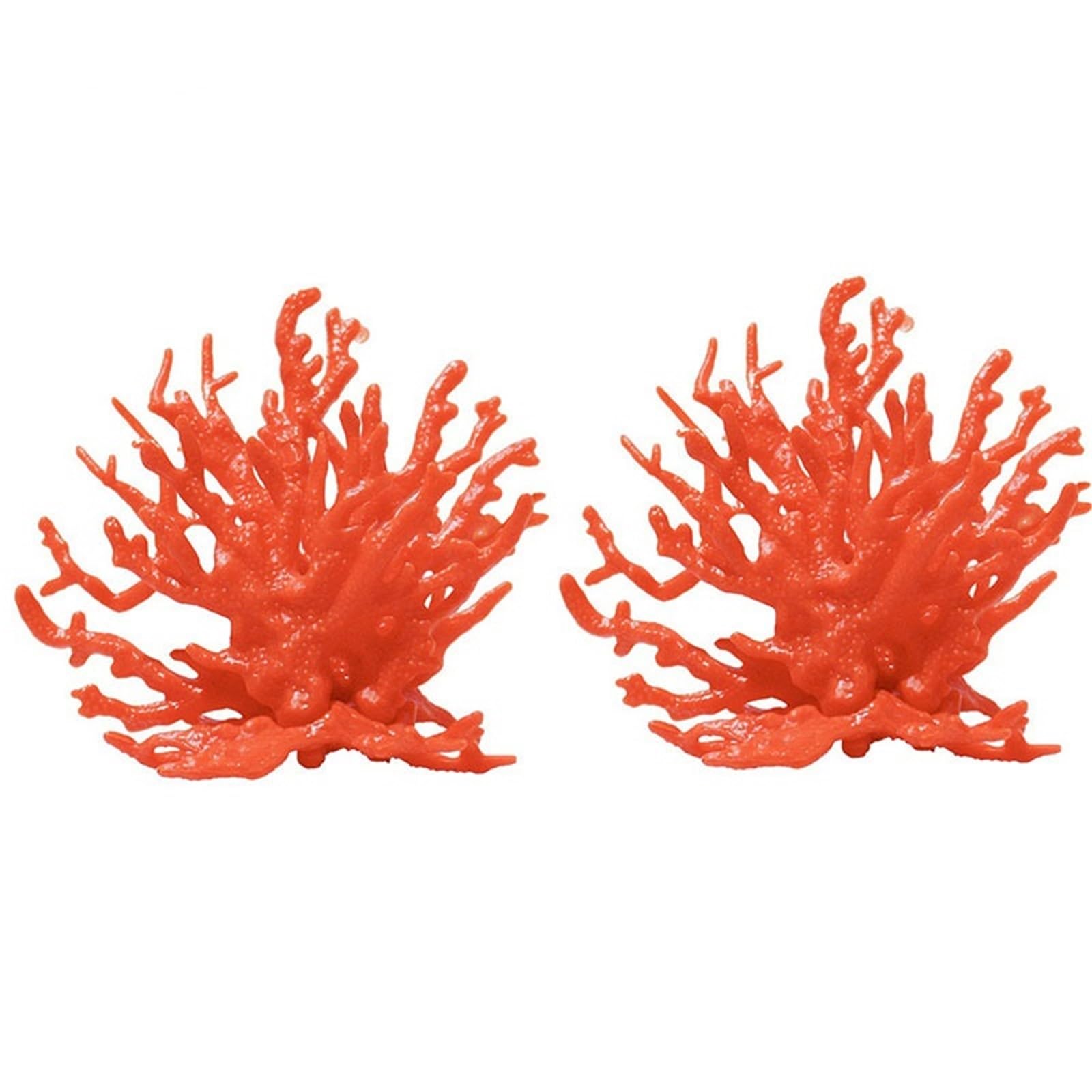 ZUXWUX Aquarium Ornament Fake Coral Aquarium Decoration For Water Plant Resin Fish Tank Aquascape Simulation(Color4-2pcs)
