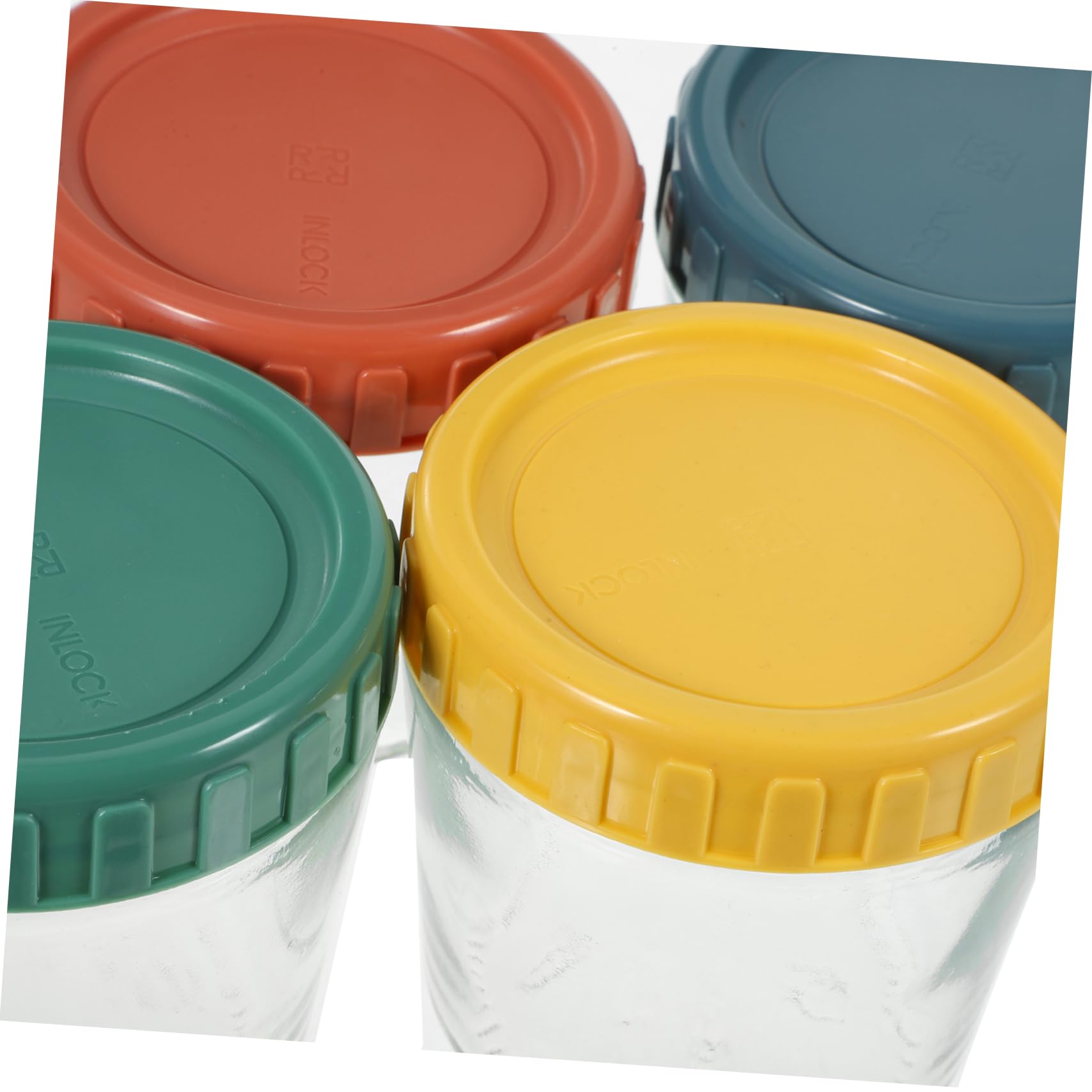 ABOOFAN 4 Tarros de Cristal Herméticos Fáciles de Limpiar Tapa de Silicona, Reutilizables, para Alimentos, Yogur y Cereales