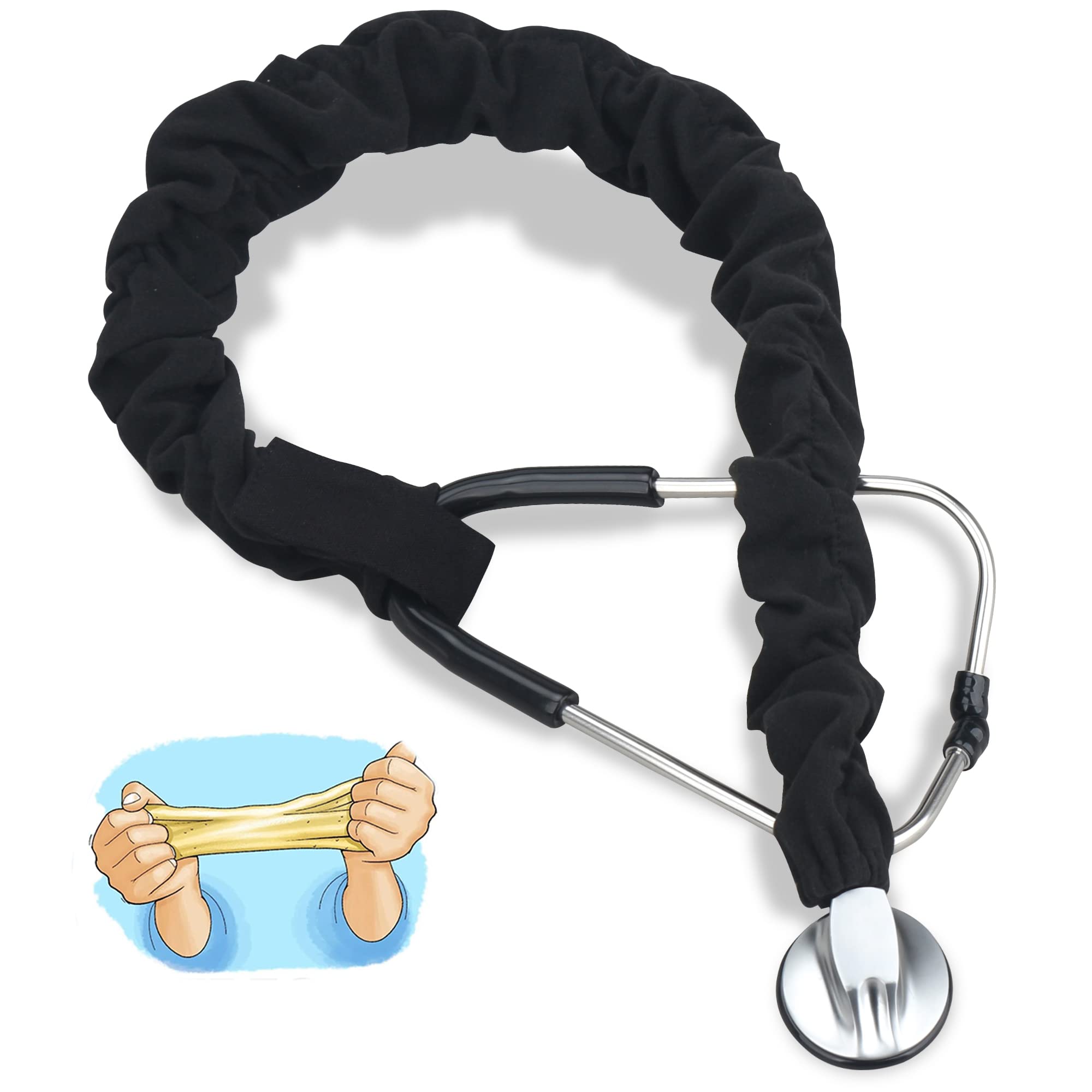 Stretchy Stethoscope Cover Scrunchie, Stretchy Slim Looking Stethoscope Sleeves Universal Fit to All Types of Stethoscopes