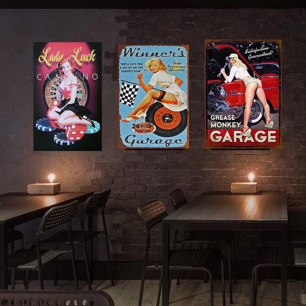 Amazon | メタルプレートセクシー 金髪美女 ブリキ看板 ポスター