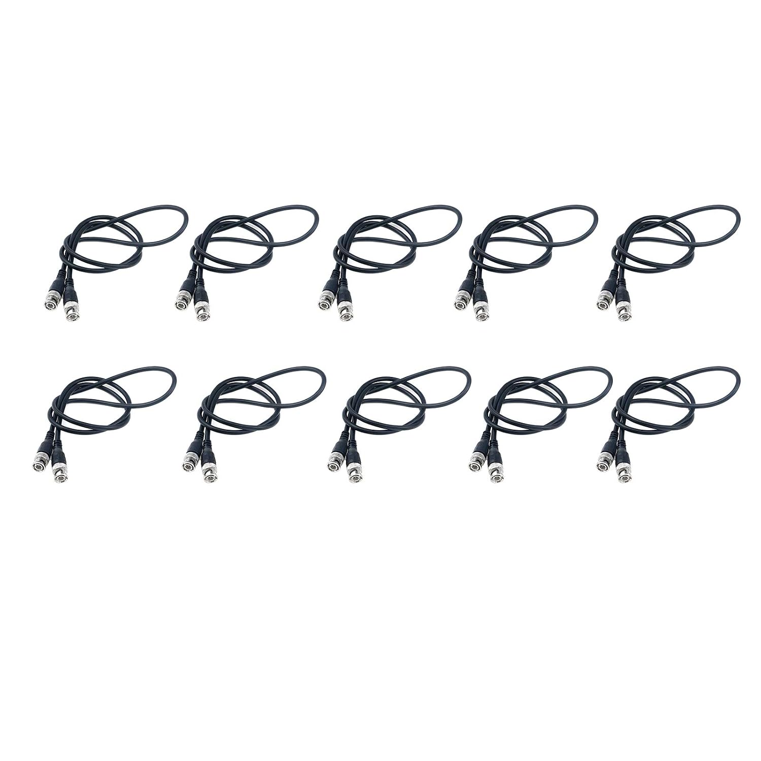 Antrader 10pcs RG58 6 Feet 50-Ohm BNC Male to BNC Male Coaxial Cable