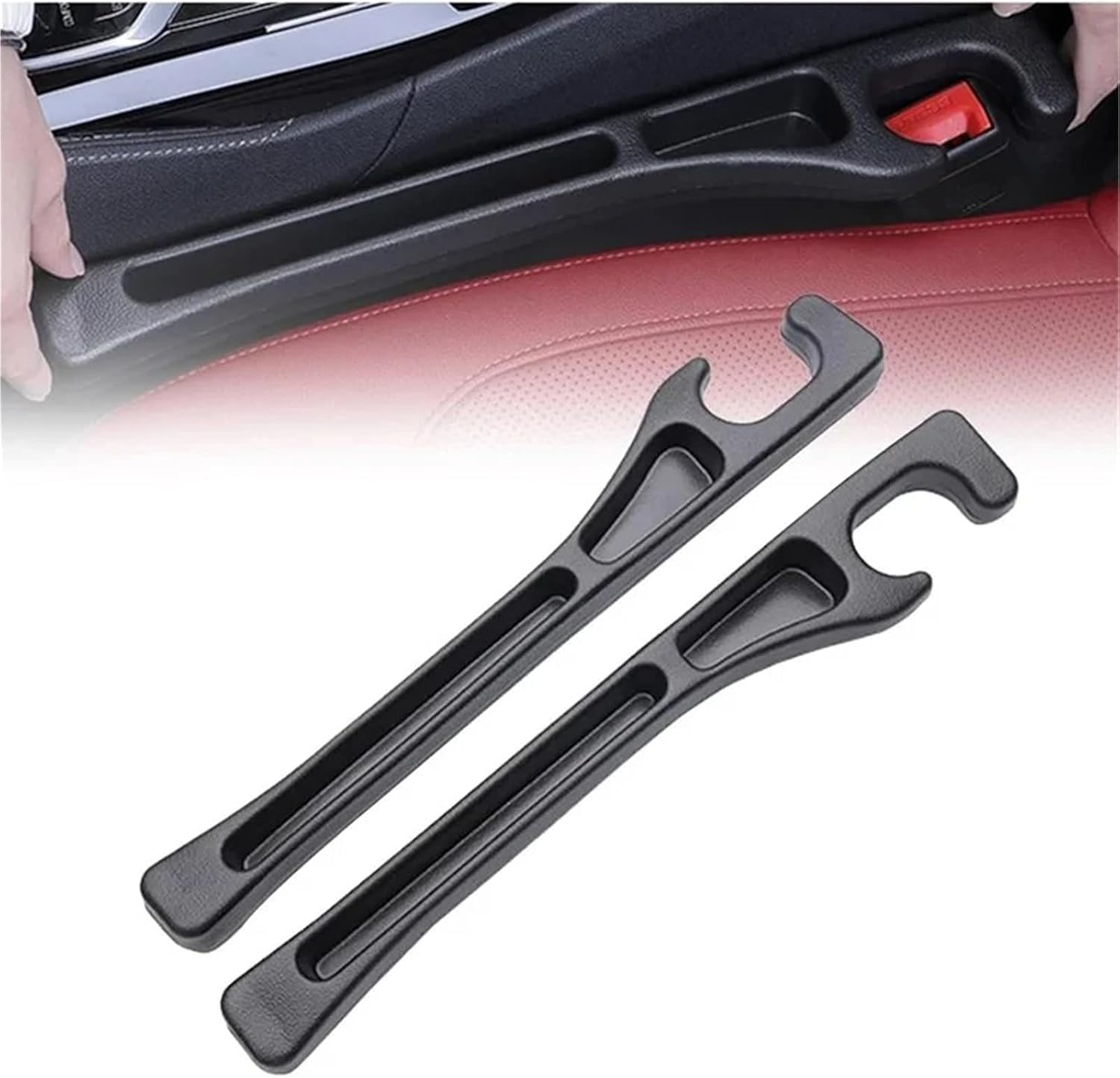 QIZUN 2 Pcs Rubber Car Seat Gap Filler for Dacia Dokker Stepway 2017-2020, Leak-Proof Pad Console Side Drop Catcher Interior Accessories Parts
