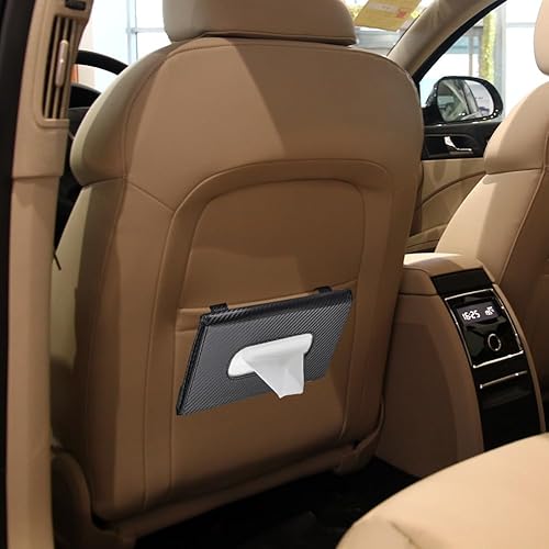 Miniatura 9 de Soporte para servilletas de automóvil, soporte para pañuelos para visera de automóvil, color rojo, negro, marrón, beige, soporte para caja de